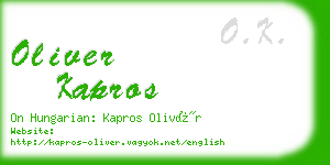 oliver kapros business card
